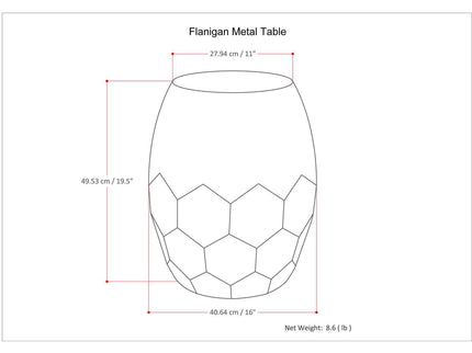 Flanigan - Hand Crafted Metal Accent Table