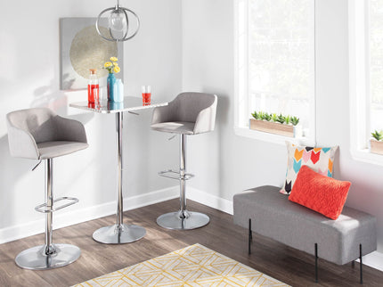 Daniella - Contemporary Adjustable Barstool With Swivel - Light Gray