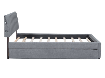 Upholstered Platform Bed With Trundle