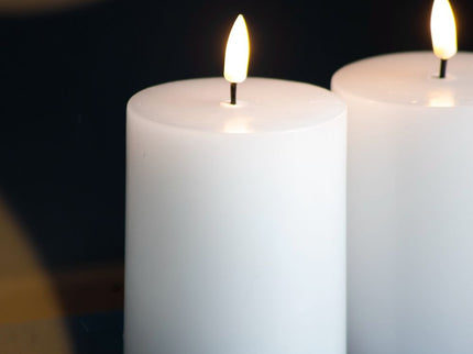 LED Candles With Wick And Remote Control Timer (Set of 2) - White