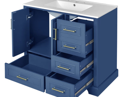 Traditional Bathroom Vanity With Soft Close Doors And Drawers