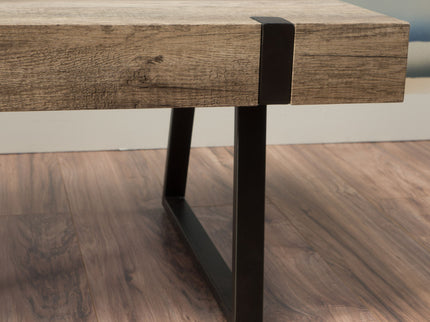 Abitha - Coffee Table With Industrial Powder Coated Metal Legs