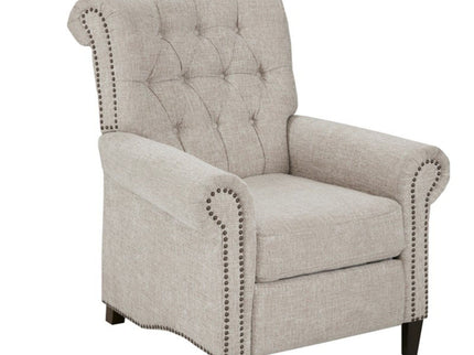 Aidan - Push Back Recliner Chair With Tufted Back And Nailhead Trim - Cream
