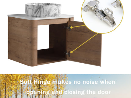 Wall Mounted Bathroom Vanity With Art Sink & 1 Soft Close Door