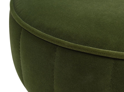 Riley - Round Footstool Ottoman - Olive Green