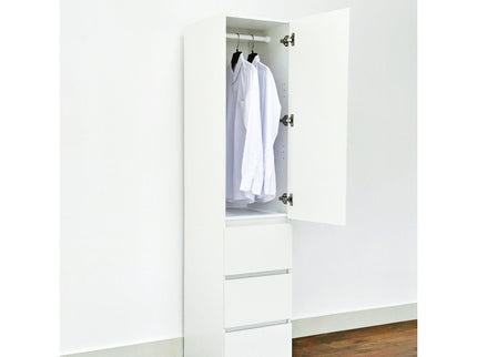 Elise - Slim Modular Closet Cabinet With Drawers - White