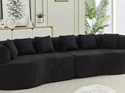 Curved Sectional Sofa With 6 Pillows