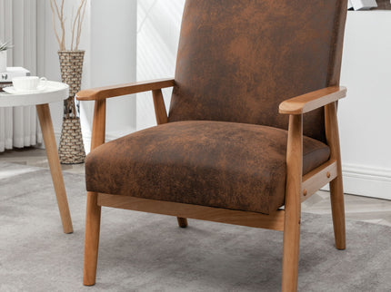 Wide Arm Chair - Light Brown