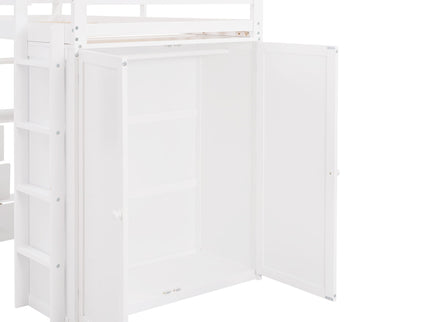 Loft Bed With Drawers, Desk, And Wardrobe