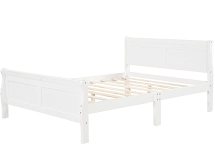Platform Bed Frame Mattress Foundation Sleigh Bed With Headboard / Footboard / Wood Slat Suppor