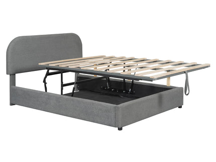 Upholstered Platform Bed With Hydraulic Storage System