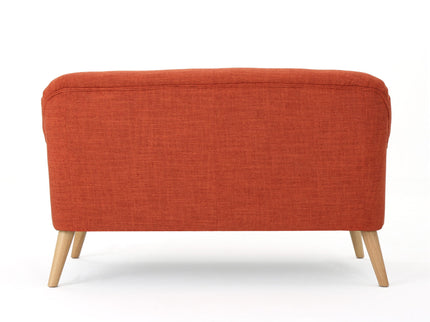 Classic Loveseat With Rolled Armrests And Button Tufting