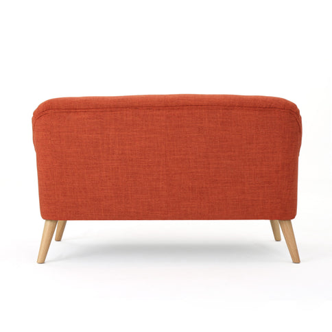 Classic Loveseat With Rolled Armrests And Button Tufting