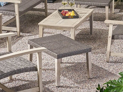 Savannah - Outdoor Wicker And Ottoman - Gray