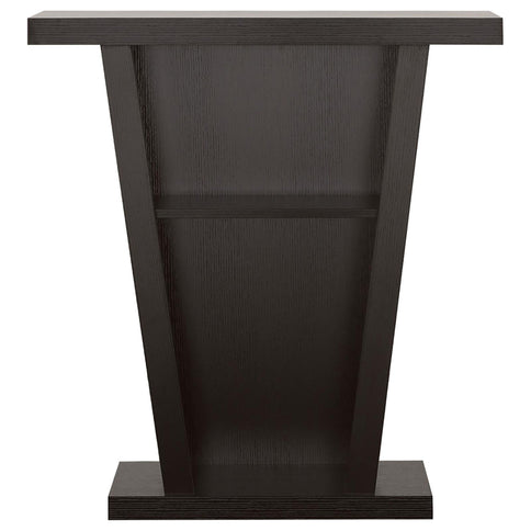 2 Shelf Console Table With V Shape Design - Brown