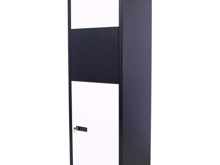 Package Delivery Box, Galvanized Steel Parcel Mailbox With Code Lock & Mounting Hardware, For Outdoor Porch, Curbside - White / Black