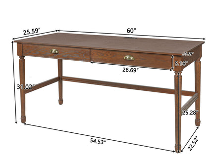 Modern Writing Desk With Drawers For Home Office