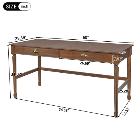 Modern Writing Desk With Drawers For Home Office