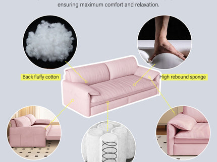 Pull Out 3 In 1 Convertible Sleeper Sofa With Side Storage, Multi Functional