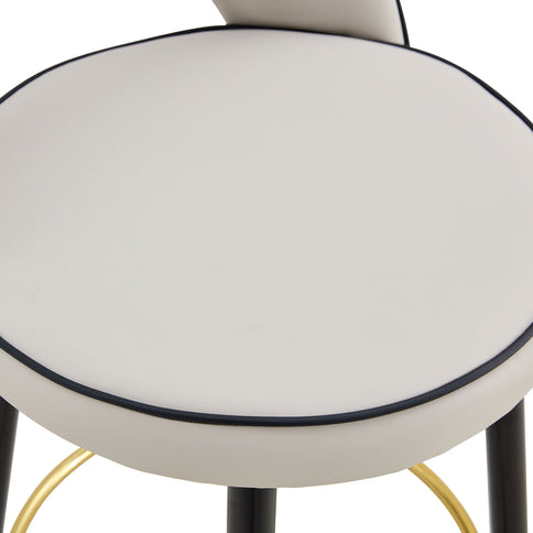 Modern Upholstered 360° Rotatable Bar Chair With Metal Legs For Dining Room (Set of 2)