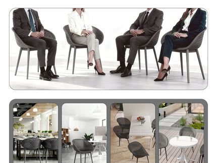 2 Piece Durable Single Chair With Hollow Out Design