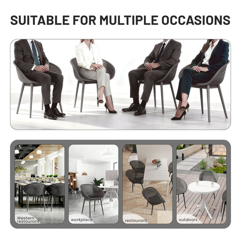 2 Piece Durable Single Chair With Hollow Out Design