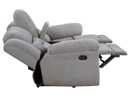 Sebring - Upholstered Manual Reclining Loveseat With Center Storage Console - Gray
