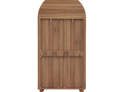 Tall Kitchen Pantry Cabinet With Hollow Carved Doors 2 Drawers And Adjustable Shelves Storage Display Cabinet For Kitchen Dining Room Or Living Room - Walnut