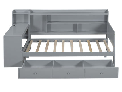 Daybed With 3 Drawers USB Ports And Desk