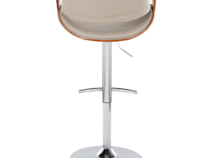 Symphony - Mid Century Modern Adjustable Barstool & Swivel With Rounded T Footrest (Set of 2)