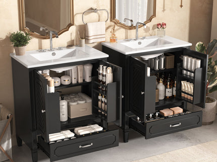 Bathroom Vanity With Sink, Soft Closing Door, Multi Functional Storage