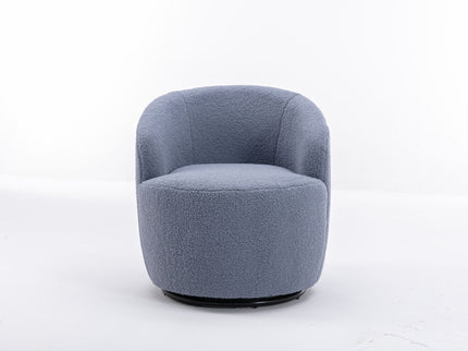 Teddy Fabric Swivel Accent Armchair Barrel Chair With Powder Coating Metal Ring