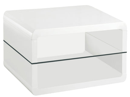 Emerson - 1 Shelf Rectangular Side End Table - White