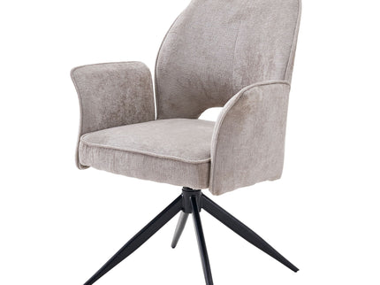 Dining Chair With Soft Cushion And 360° Rotation, Comfortable Armrest For Kitchen (Set of 2) - Gray