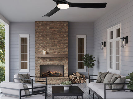 All Weather Outdoor Waterproof Ceiling Fan With Light And Quiet Motor For Patio Porch - Black