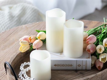 LED Candles With Remote Timer (Set of 3) - Ivory