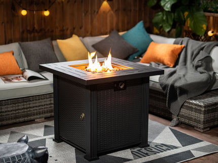 Square Fire Pit Table - Brown