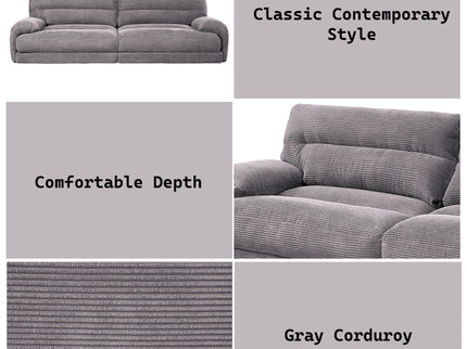 Cadenza - Corduroy Loveseat - Gray