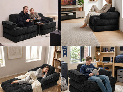 Convertible 2 In 1 Armrest Sofa For Bedroom
