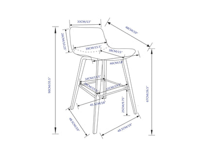 Addy - Counter Stool (Set of 2) - Distressed Brown