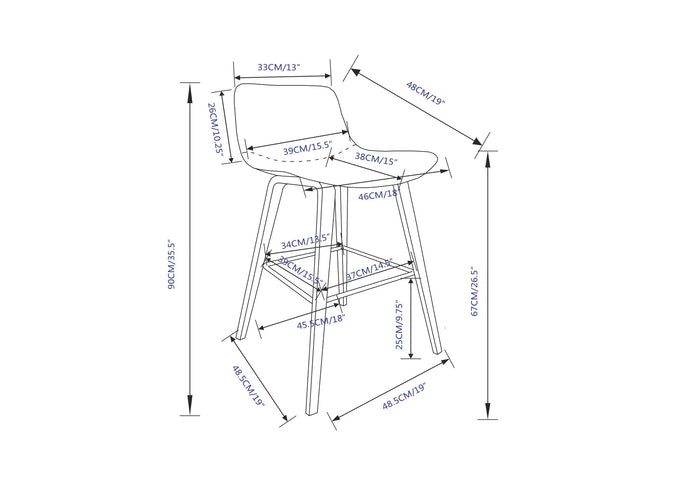 Addy - Counter Stool (Set of 2) - Distressed Brown