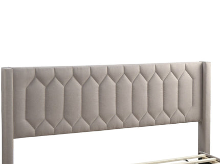 Platform Bed With Diamond Tufted Headboard