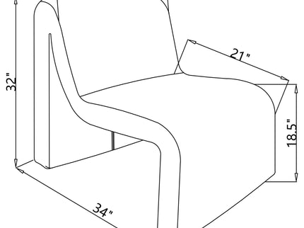 Winne - Curved Armless Accent Chair
