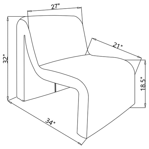 Winne - Curved Armless Accent Chair