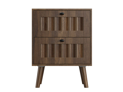 Double Drawer Bedside Table (Set of 2) - Walnut