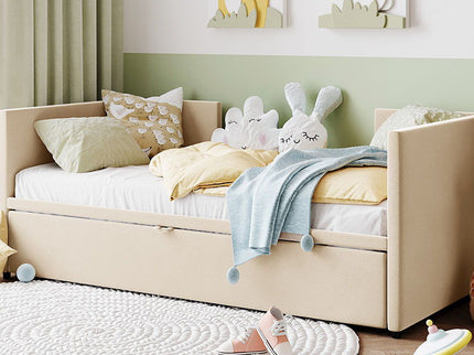 Twin Size Upholstered Daybed With Pop Up Trundle