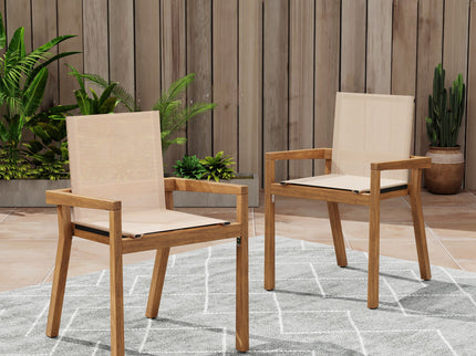 Belfast - Dining Chair With Acacia Wood Frame And Seating (Set of 2)