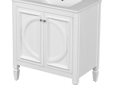 Bathroom Vanity With Sink With 2 Doors And Adjustable Shelf