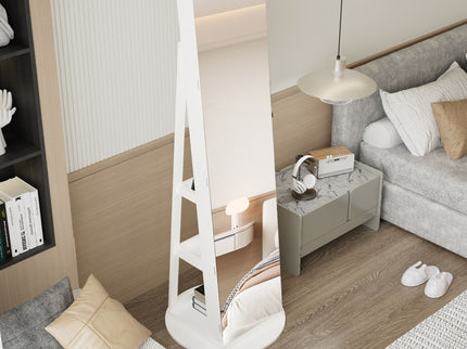 Swivel Jewelry Cabinet With Full Length Mirror