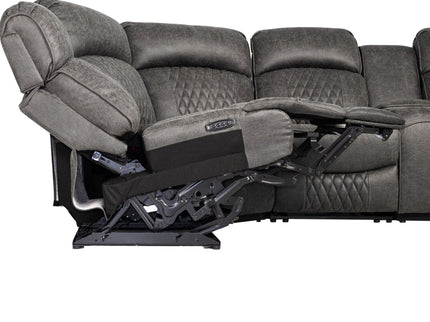 Power Motion Reclining Sectional Set With Console